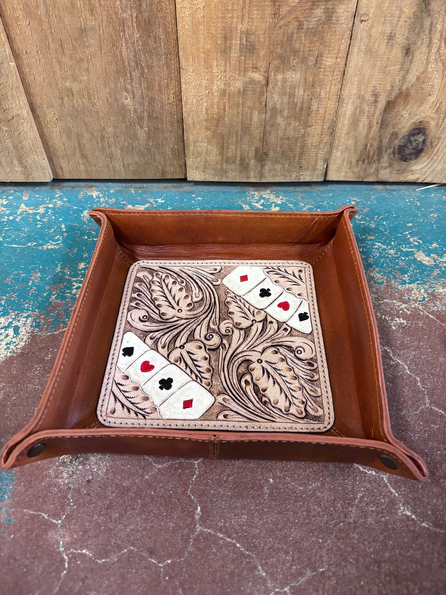 Suit Of Suits Tooled Jewelry Tray
