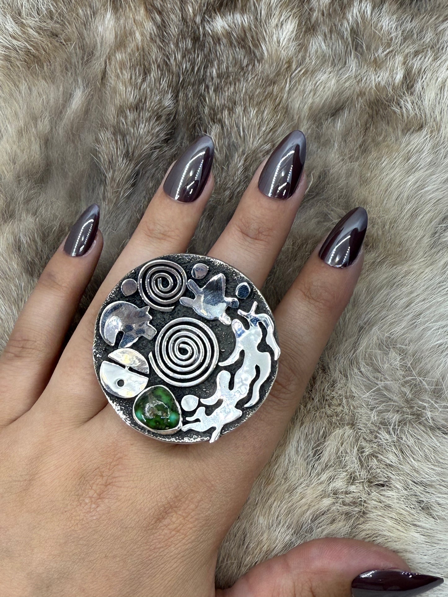 8.0 Sonoran Gold Turquoise Ring by Alex Sanchez, Navajo