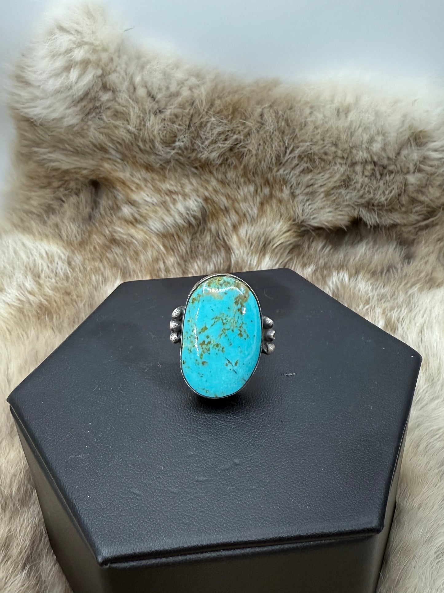 5.5 Turquoise Ring by Steven Nez, Navajo