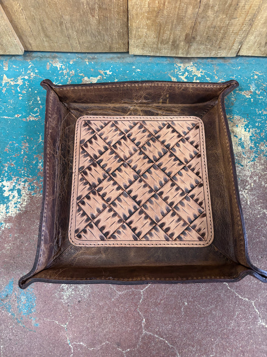 Quilted Tooled Jewelry Tray