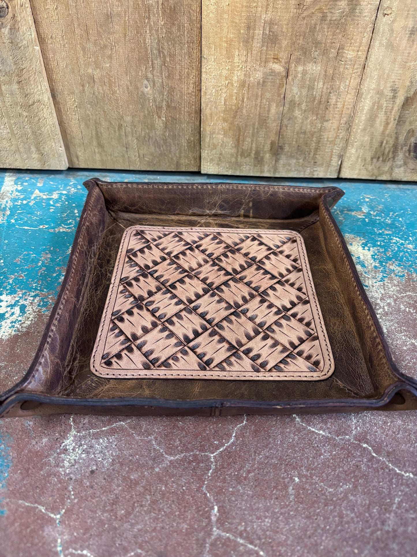 Quilted Tooled Jewelry Tray
