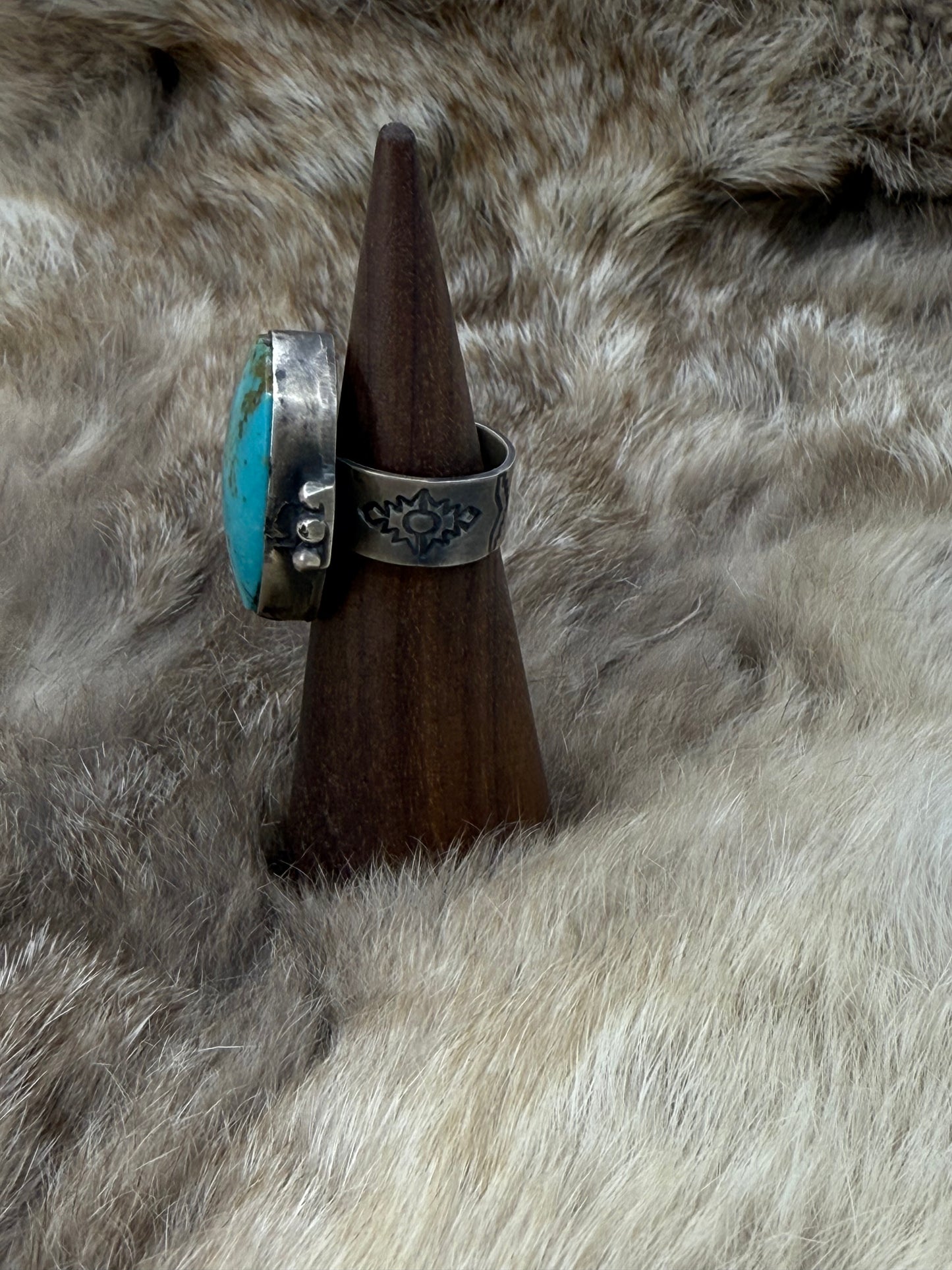 5.5 Turquoise Ring by Steven Nez, Navajo