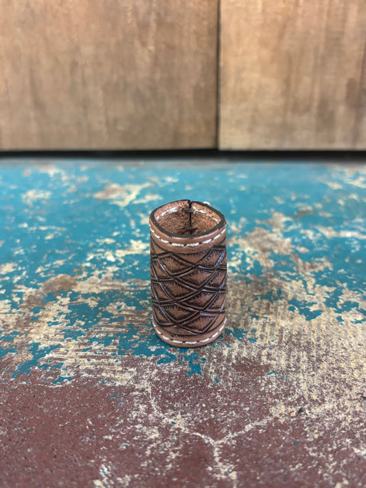 Tooled Leather Bouquet Holder - Scarf Slide - Napkin Ring