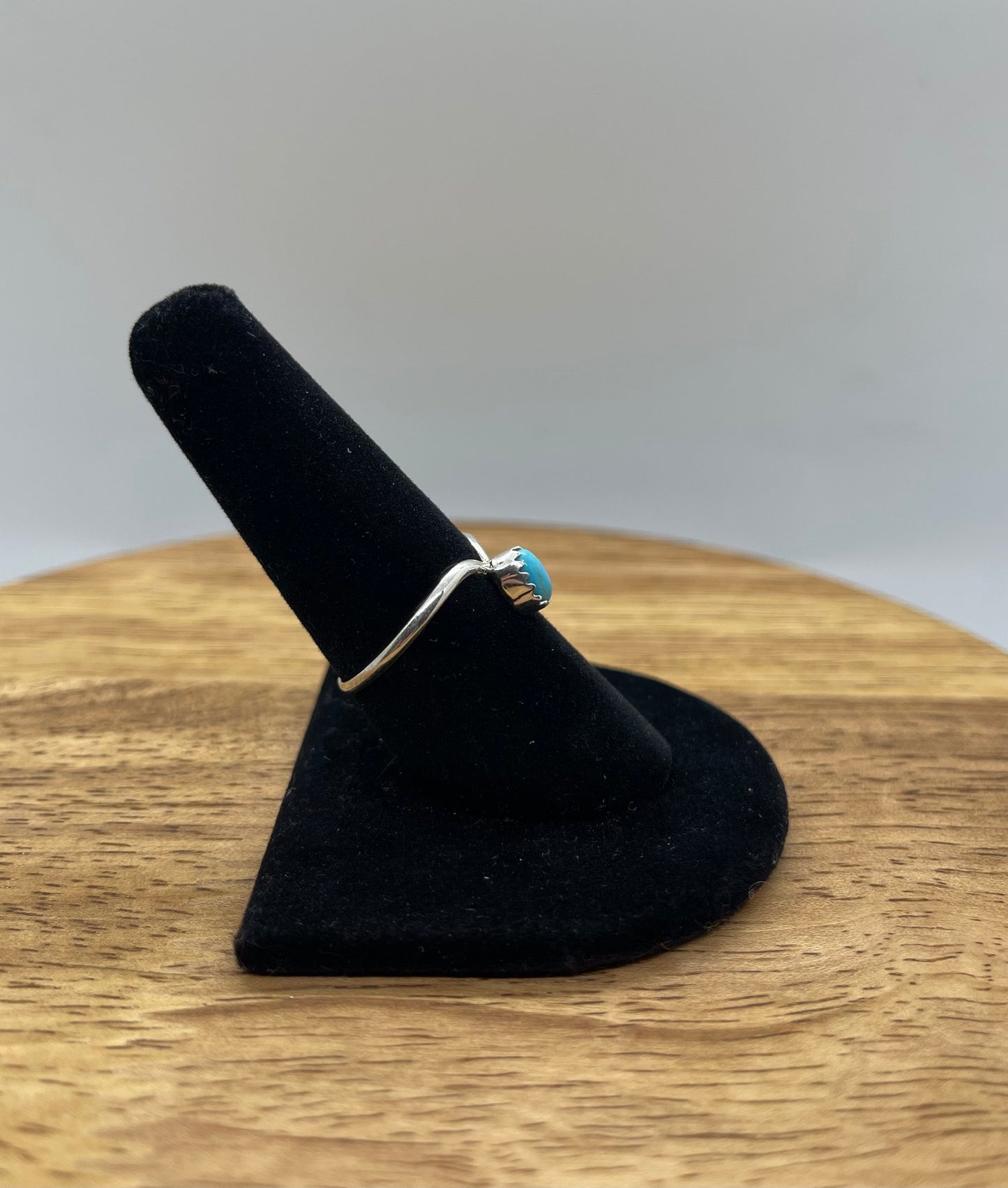 Turquoise Drop Ring by Hiram Largo, Navajo
