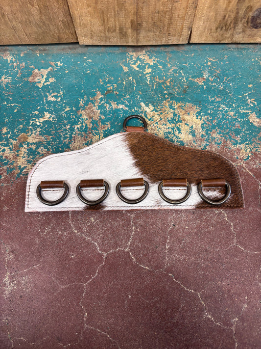 Brown And White Cowhide Scarf Hanger