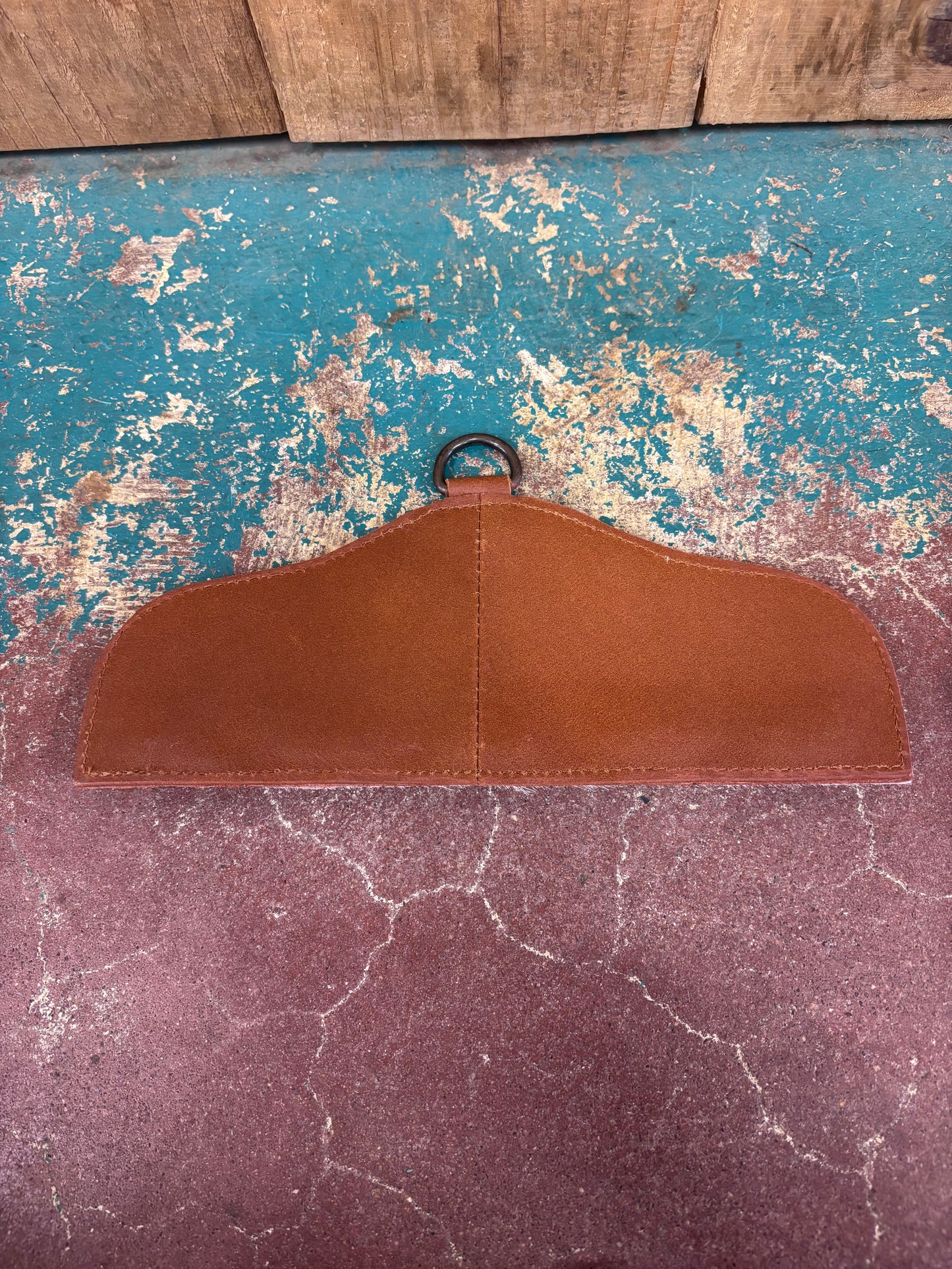 Brown And White Cowhide Scarf Hanger