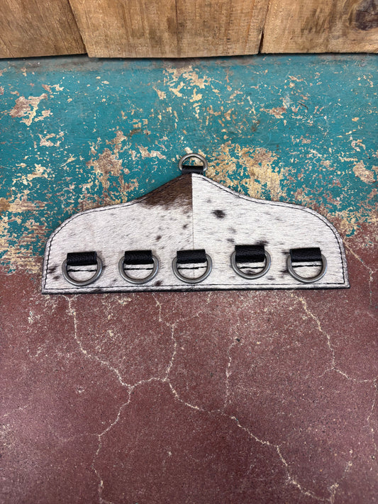 White With Brown Spotted Cowhide Scarf Hanger