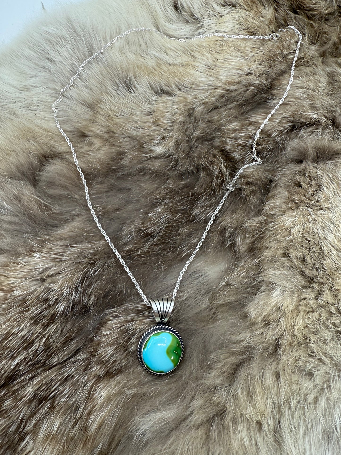 Sonoran Gold Pendant on 18" Chain by Sharon McCarthy, Navajo