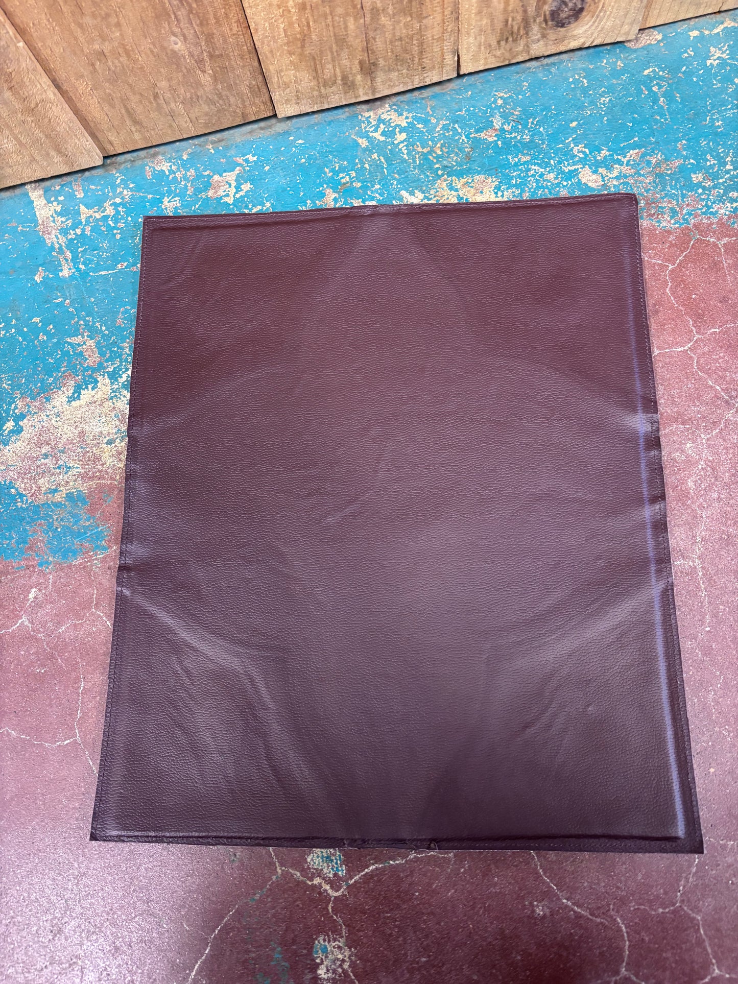 Brown And White Cowhide Flower Tooled Placemat