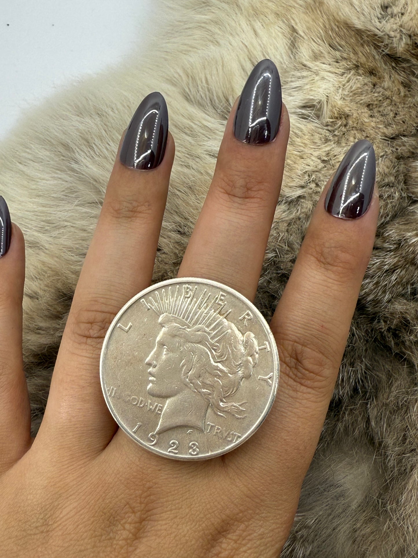 9.0 1923 Silver Dollar Ring by Lauren Garnett