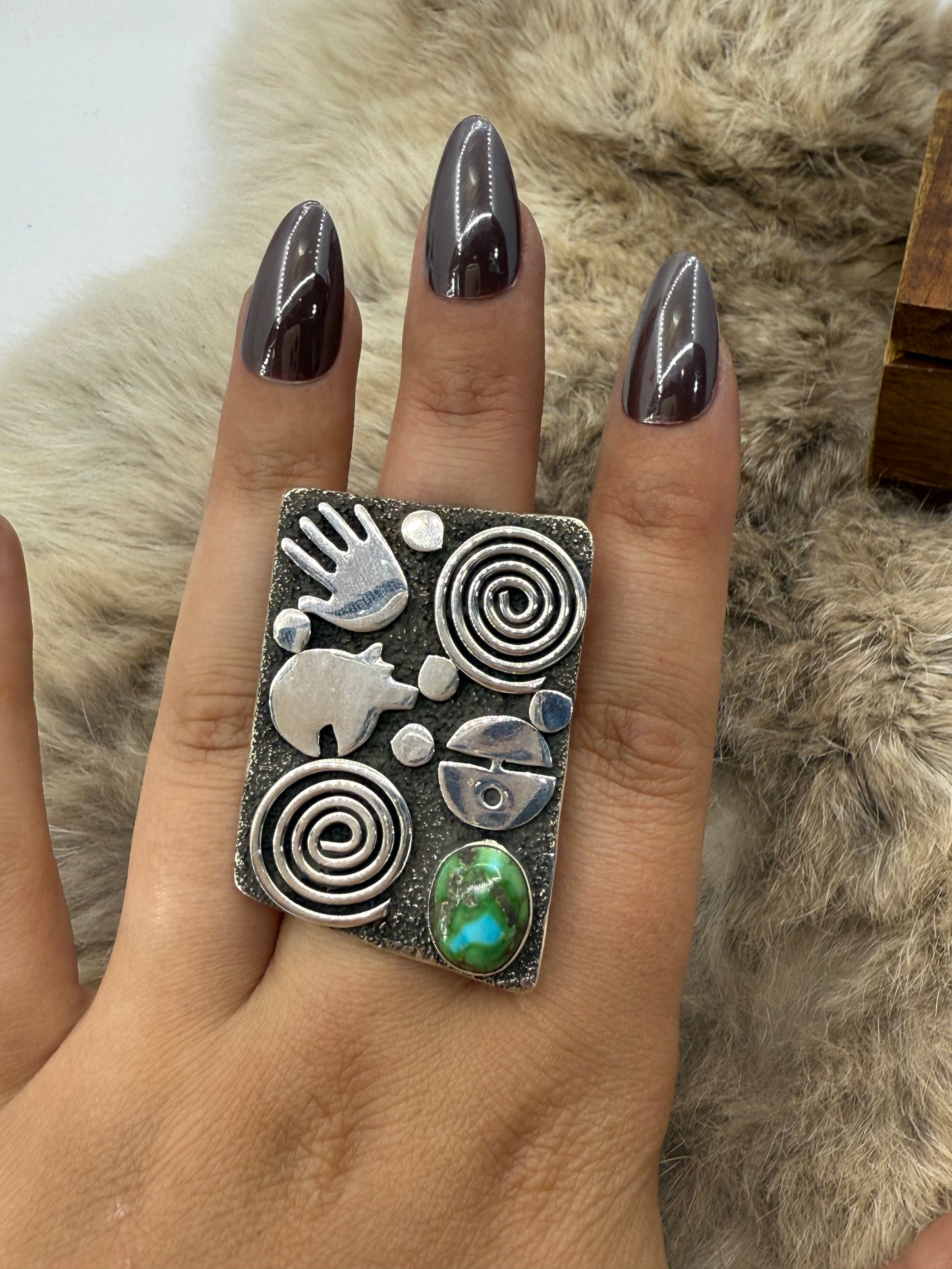 8.0 Sonoran Gold Ring by Alex Sanchez, Navajo
