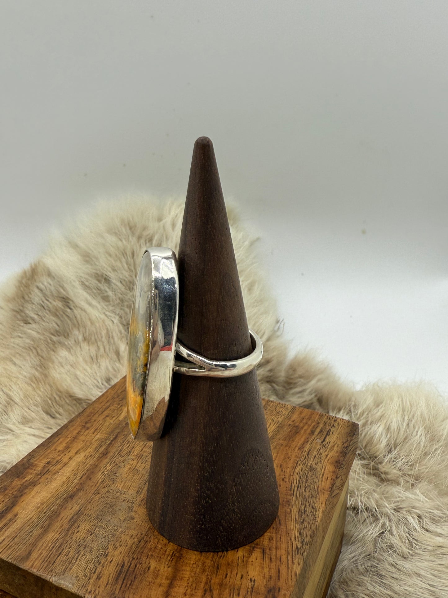 7.5 Bumblebee Jasper Ring by Joelias Draper, Navajo