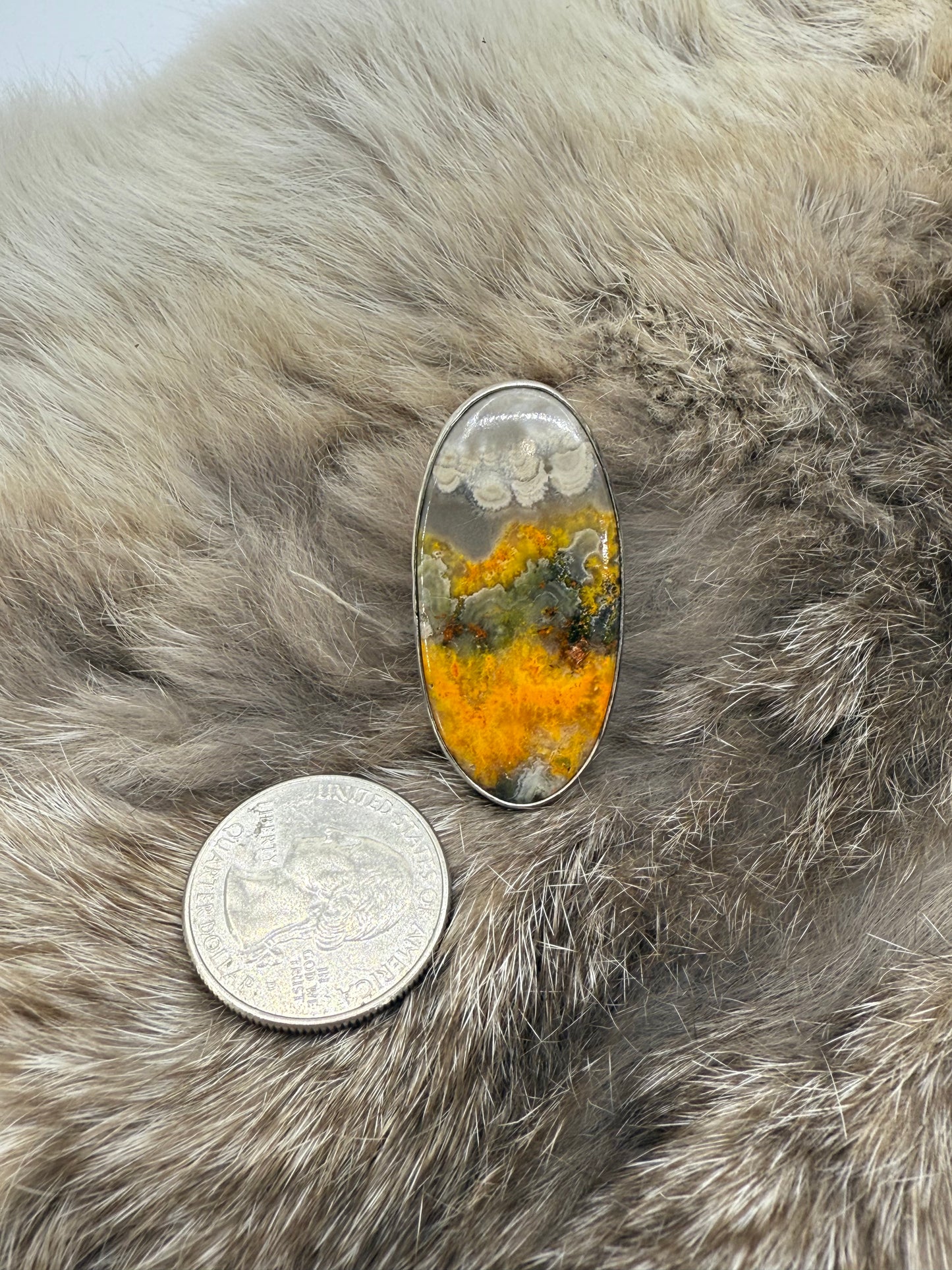 7.5 Bumblebee Jasper Ring by Joelias Draper, Navajo