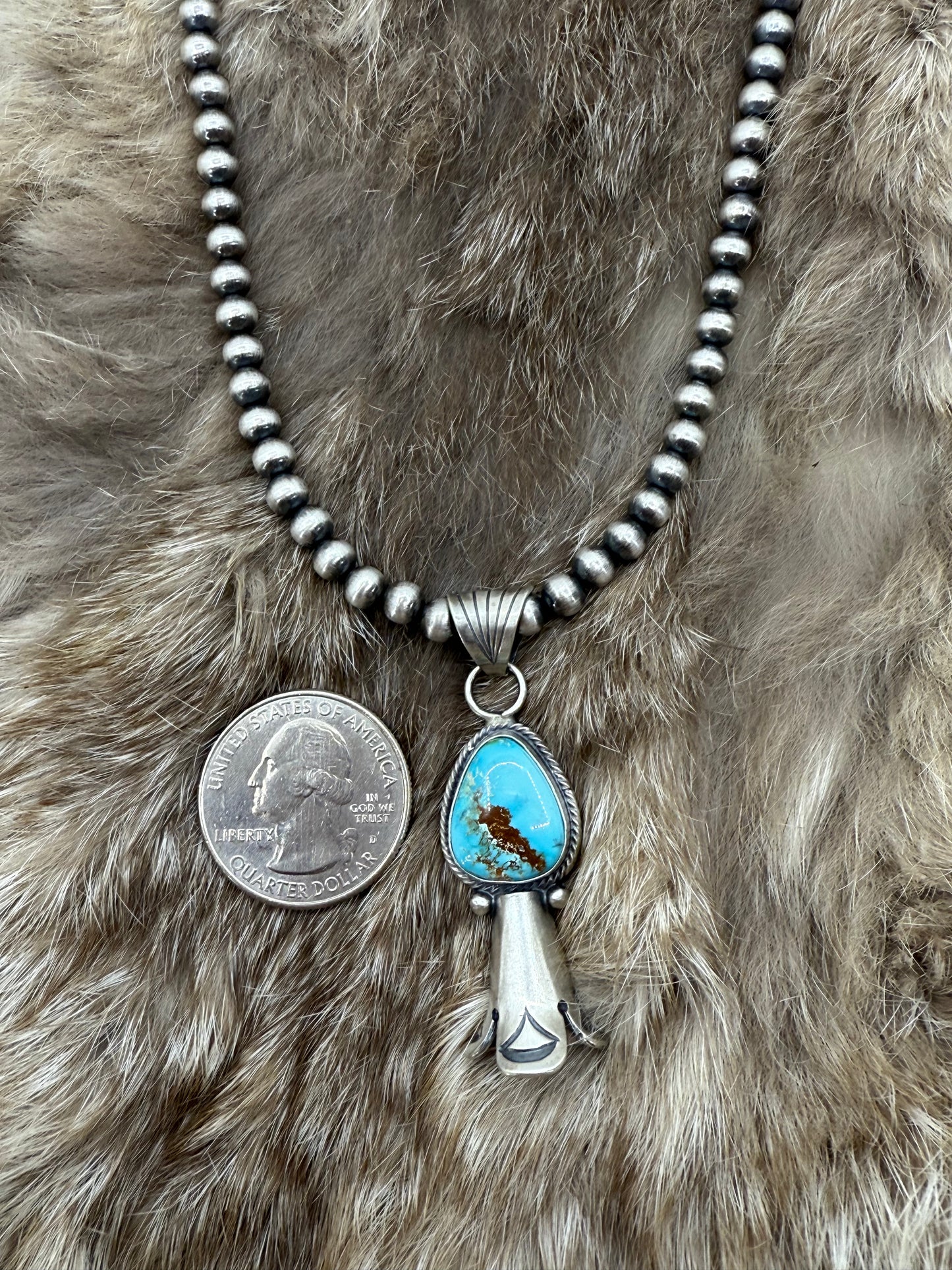 Sonoran Gold Turquoise Blossom Pendant by Sharon McCarthy, Navao