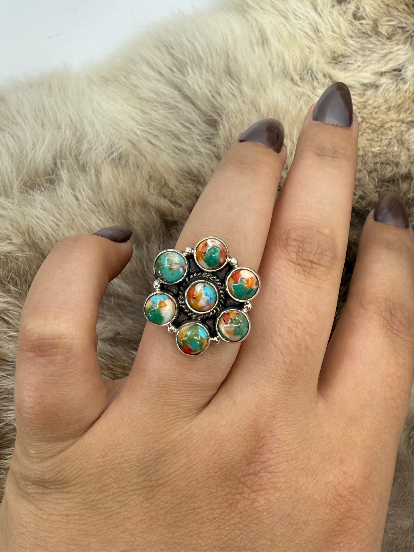 7.0 Orange Crush Cluster Ring