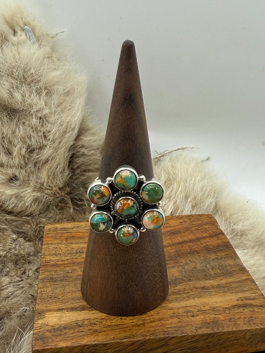 9.0 Orange Crush Cluster Ring