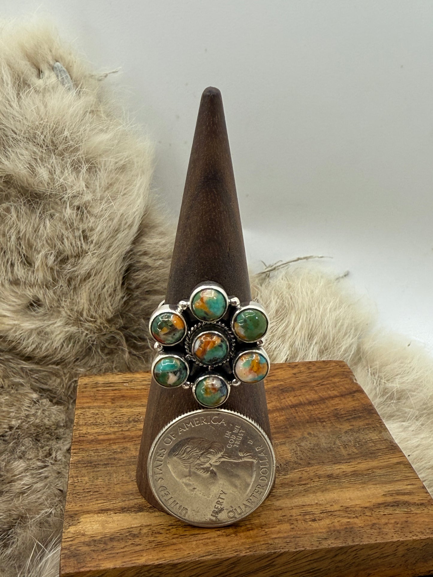 9.0 Orange Crush Cluster Ring