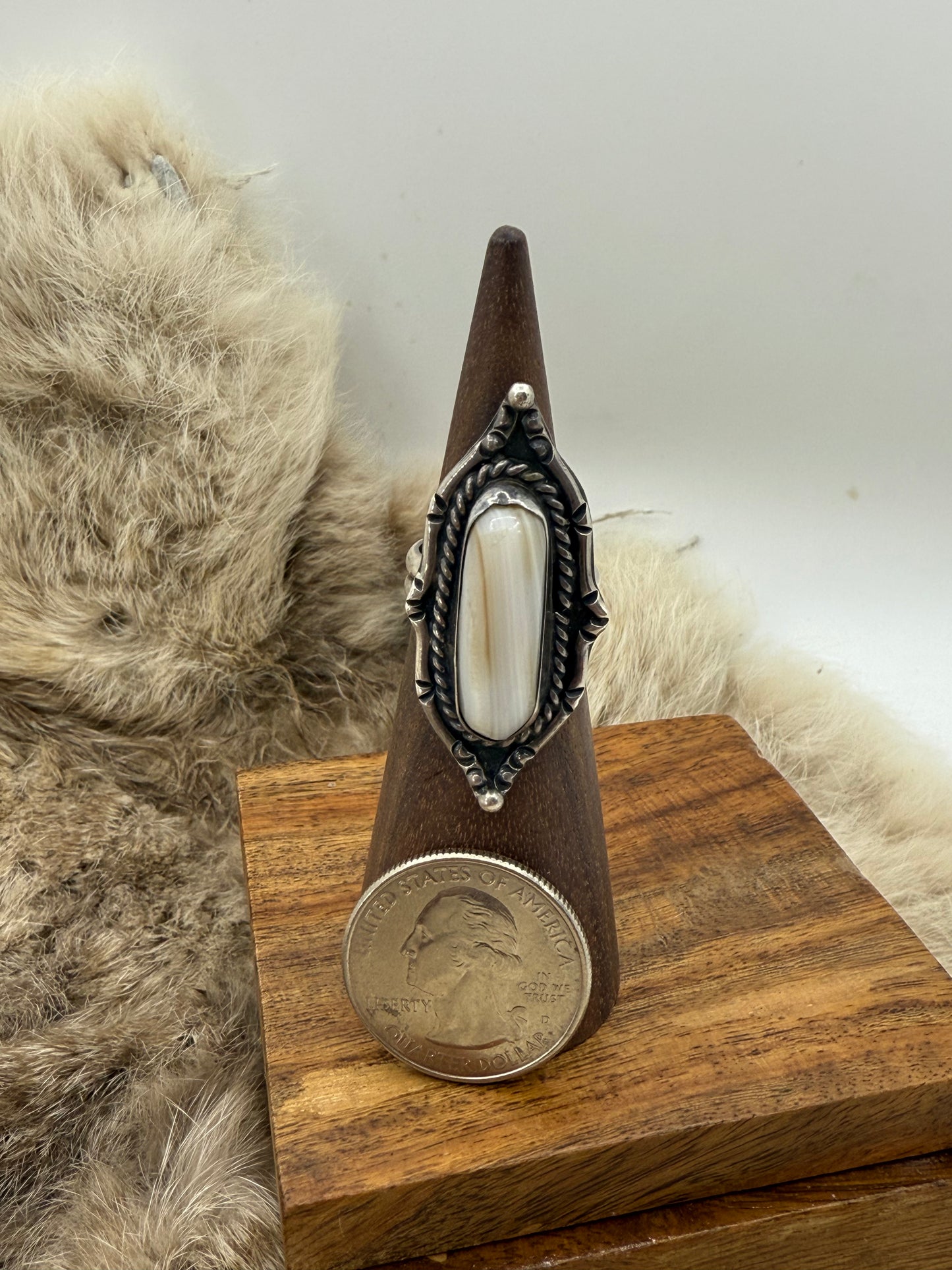 5.0 Mother of Pearl Vintage Ring