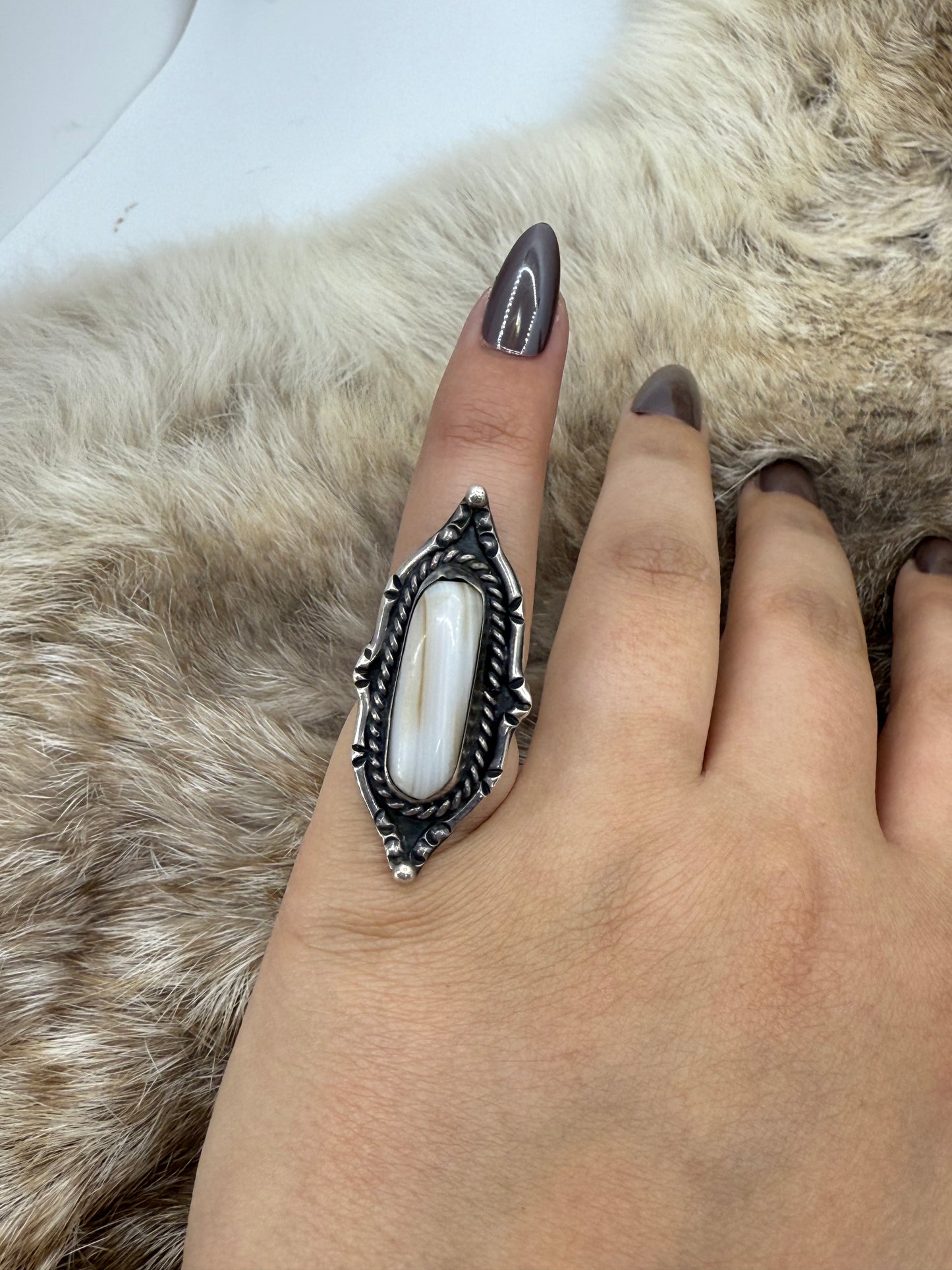 5.0 Mother of Pearl Vintage Ring