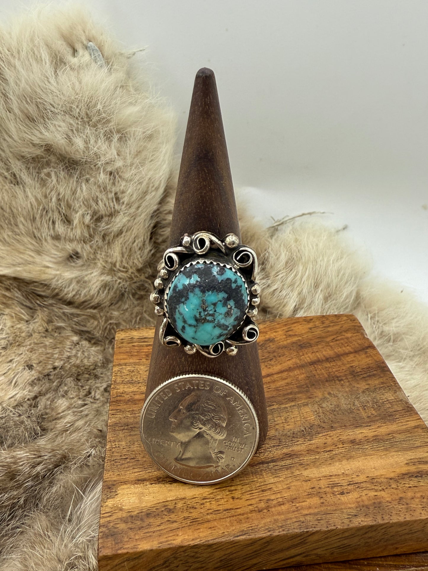 7.5 Vintage Turquoise Ring