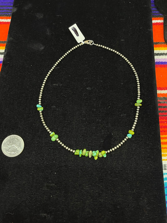 Sonoran Gold Stone with Navajo Pearl Necklace