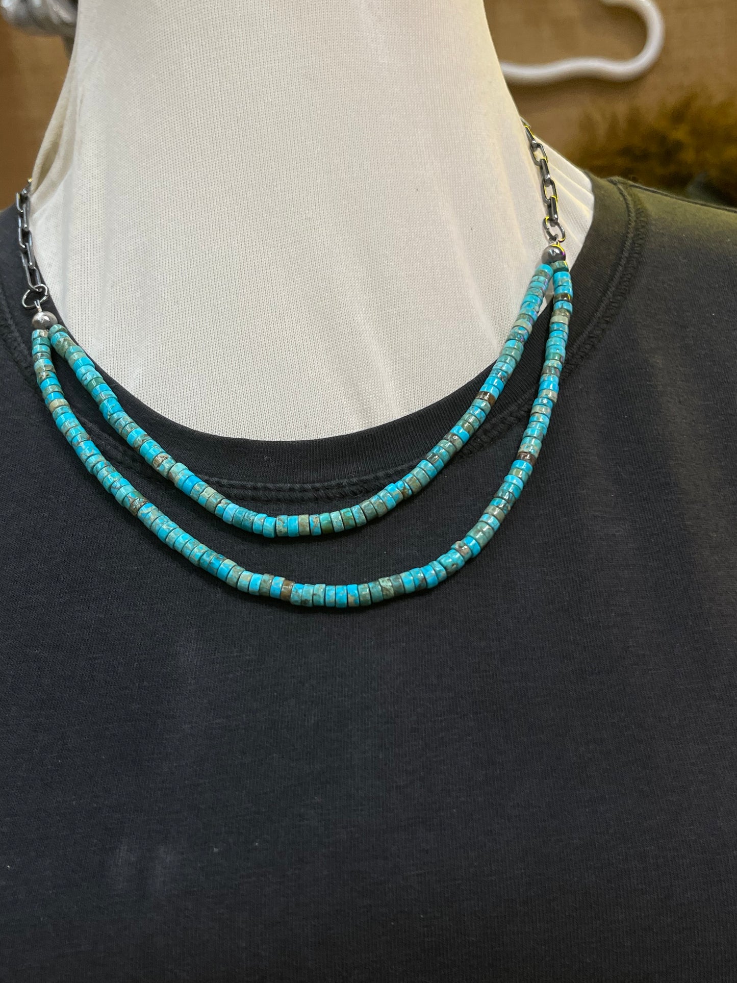 Turquoise Heishi Layered Necklace