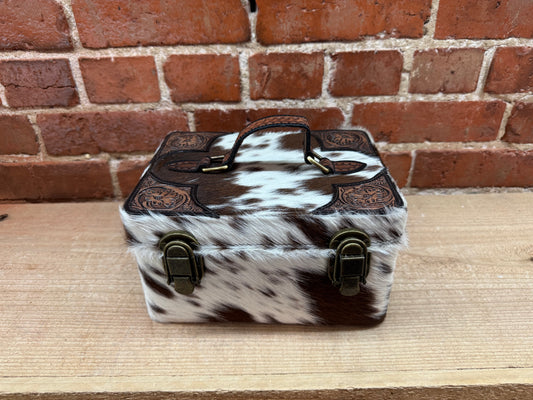 Cowhide with Leather Accents Jewelry Box