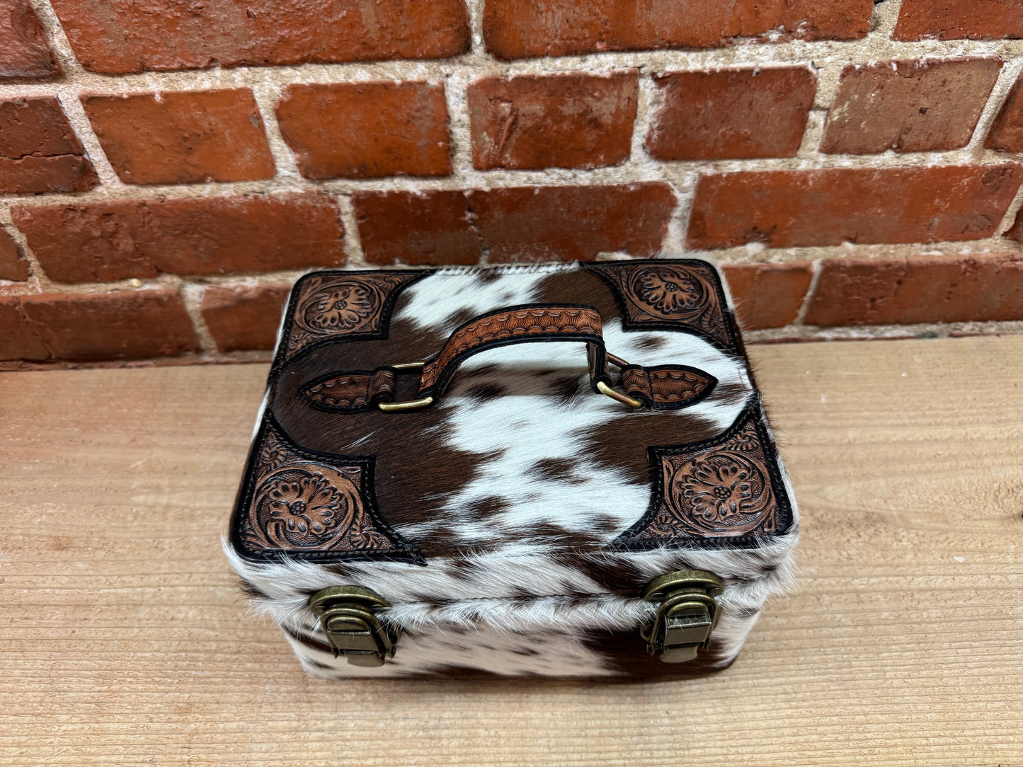 Cowhide with Leather Accents Jewelry Box