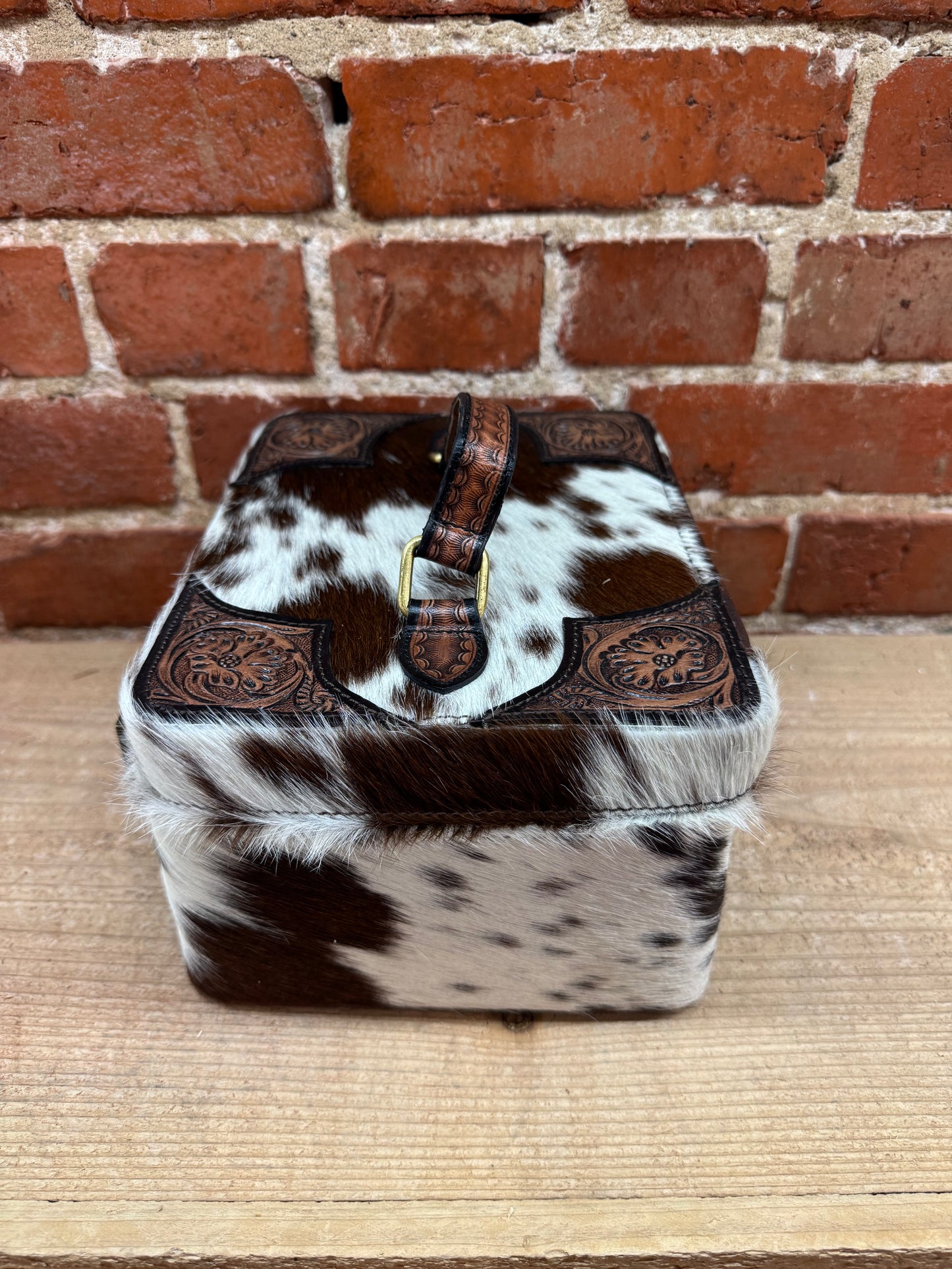 Cowhide with Leather Accents Jewelry Box