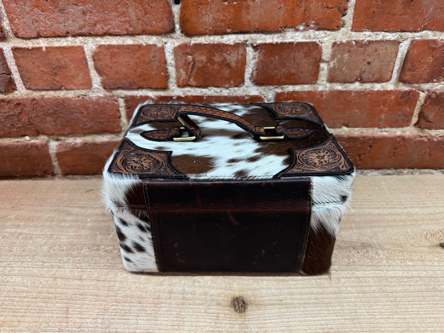 Cowhide with Leather Accents Jewelry Box