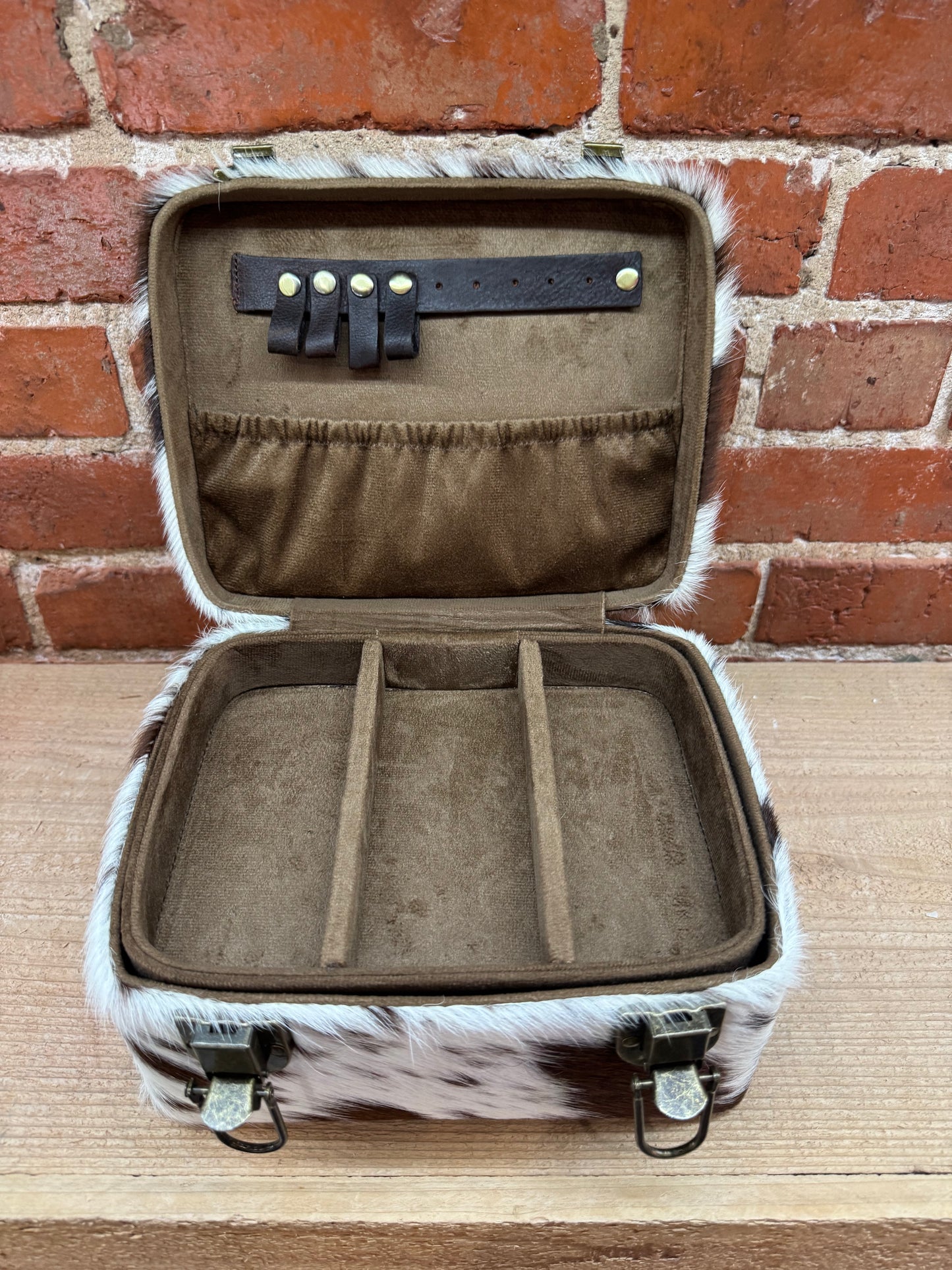 Cowhide with Leather Accents Jewelry Box
