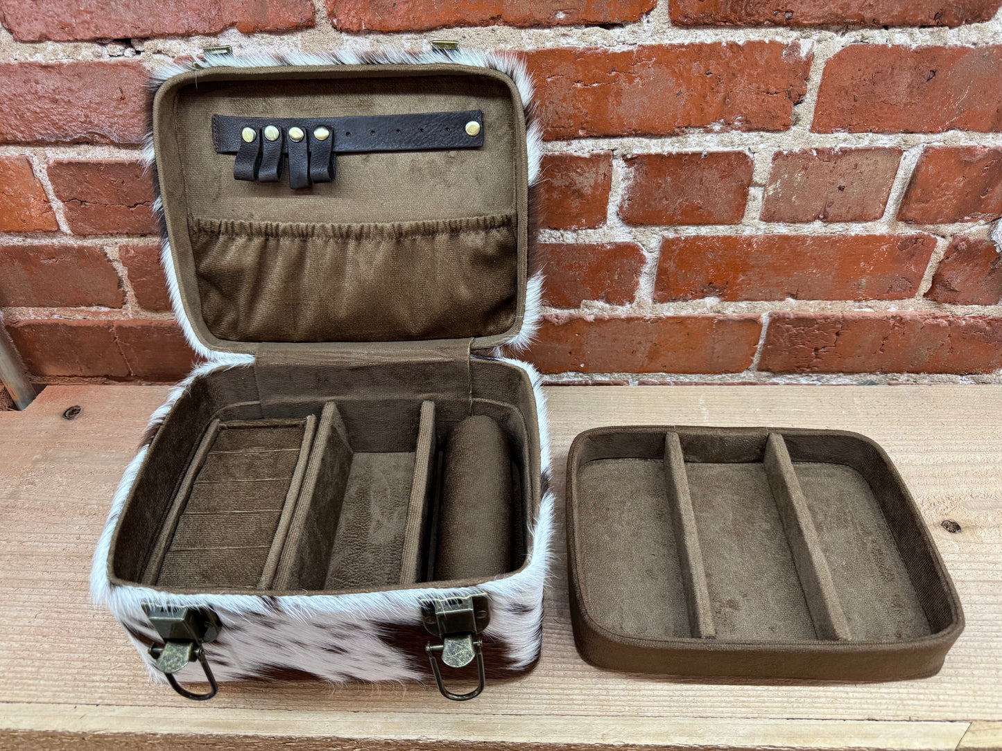 Cowhide with Leather Accents Jewelry Box