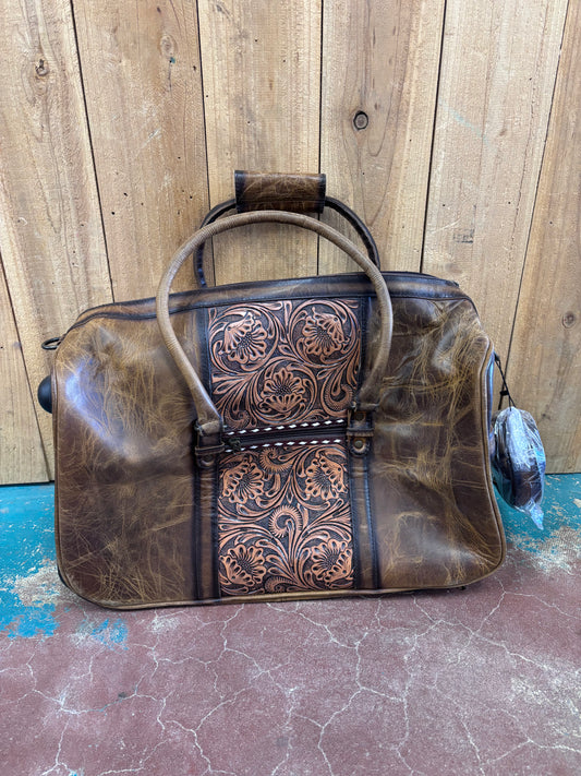 Brown Leather Duffle Bag/Suitcase