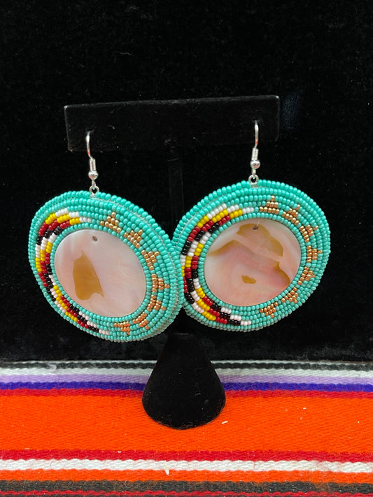 Beaded Mother of Pearl Earrings