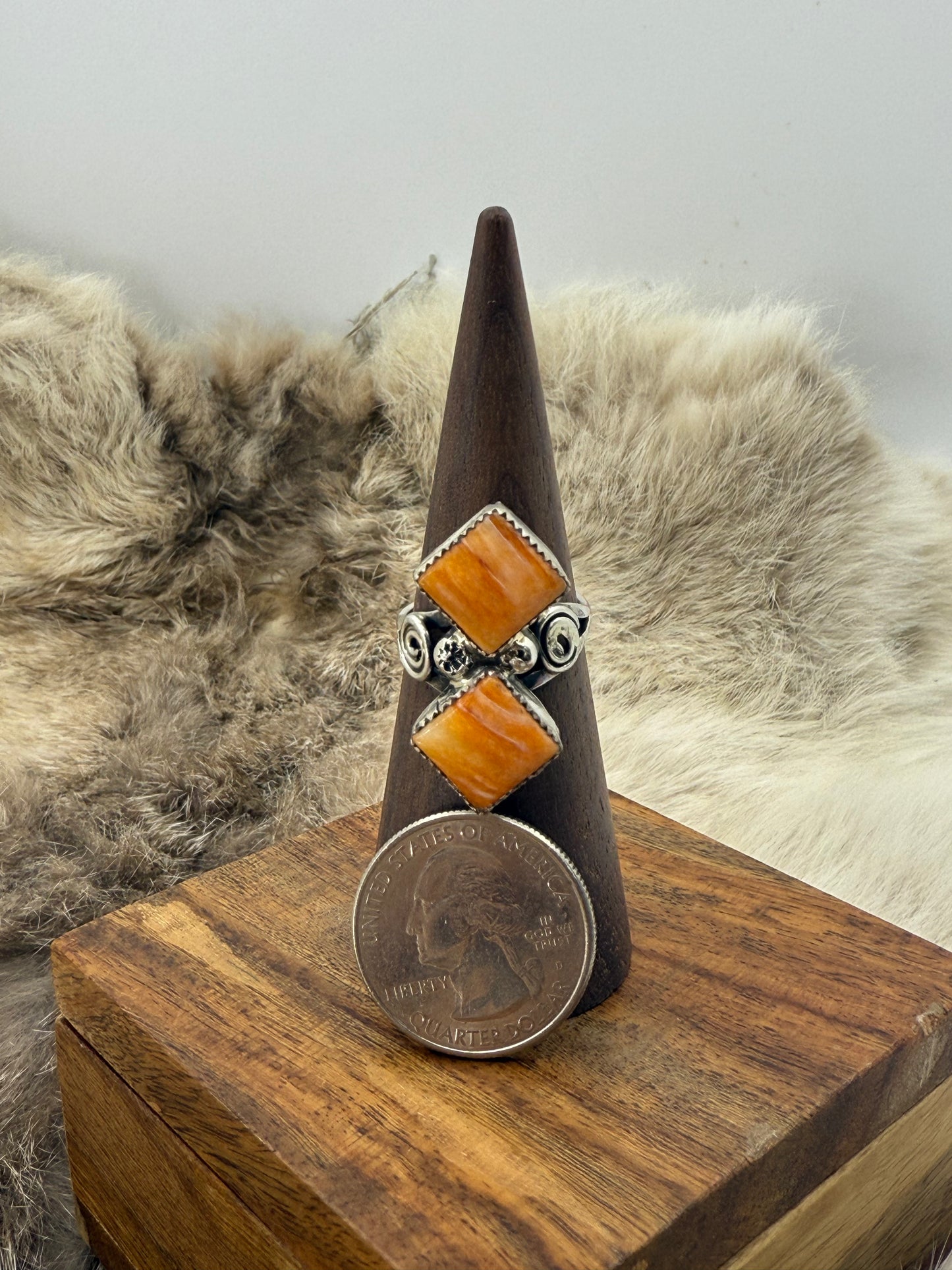 8.0 2 Stone Orange Spiny Oyster, Navajo