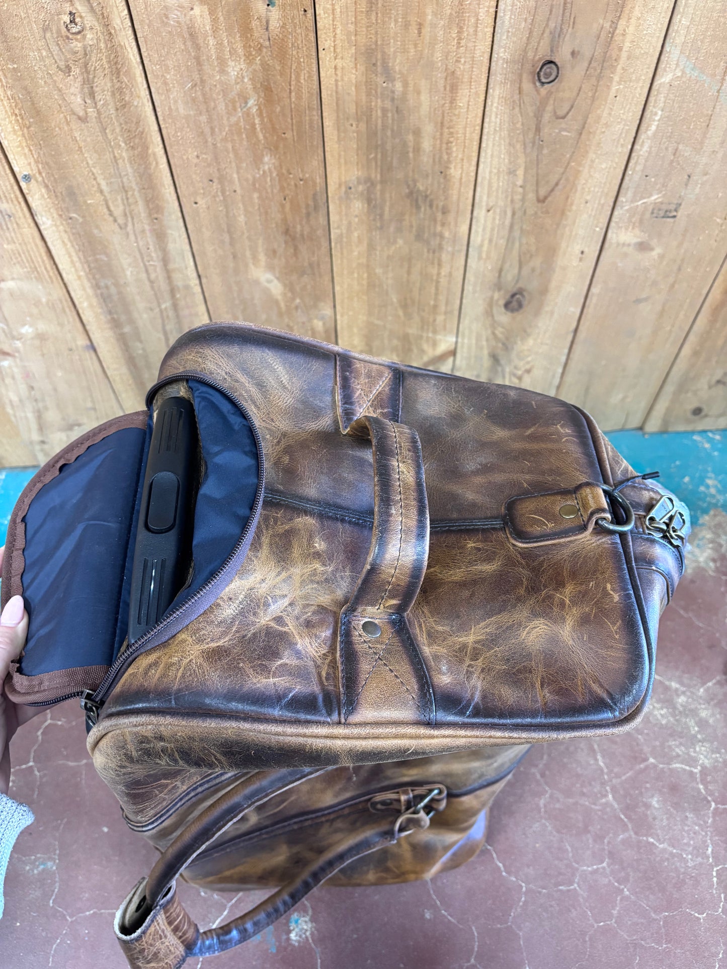 Brown Leather Duffle Bag/Suitcase