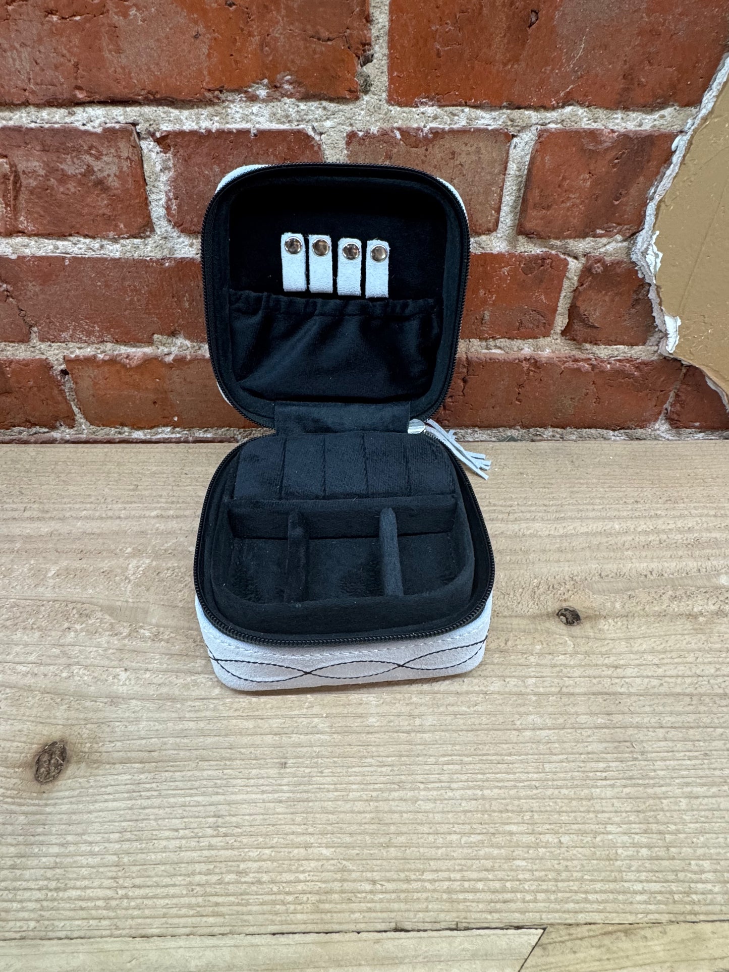 Suede Leather Boot Stitch Jewelry Box