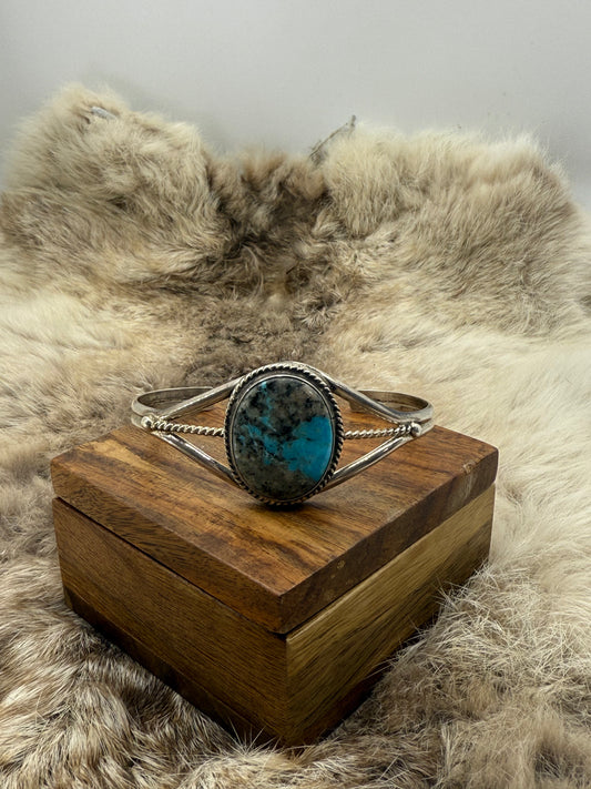 5.75"-7.25" Turquoise Bracelet by Marcella James, Navajo
