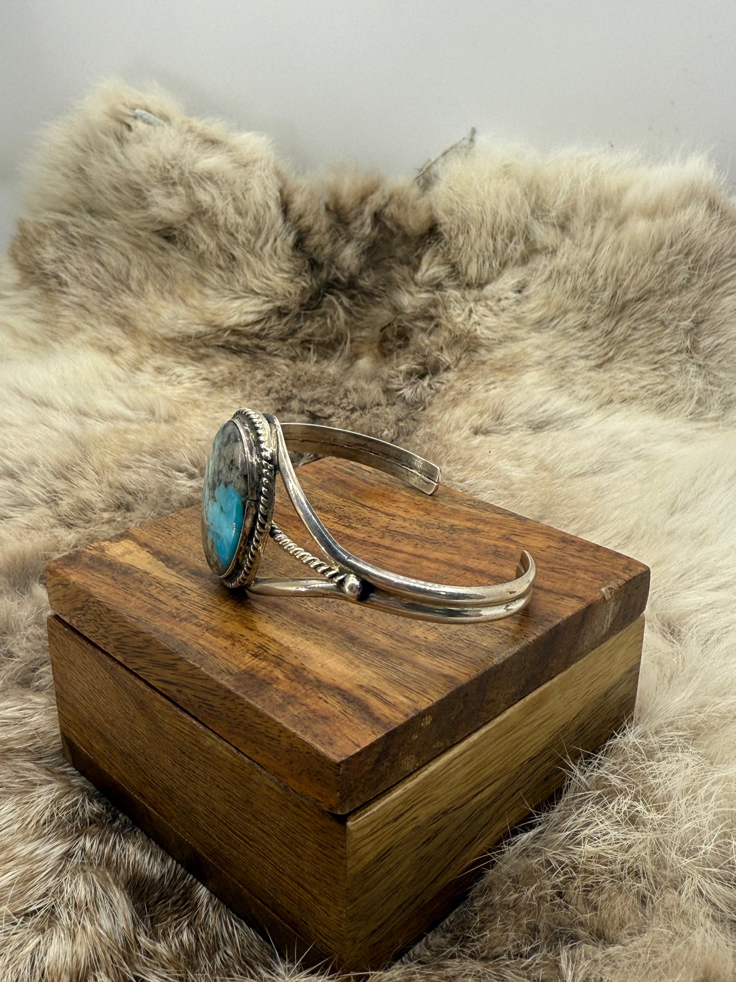 5.75"-7.25" Turquoise Bracelet by Marcella James, Navajo