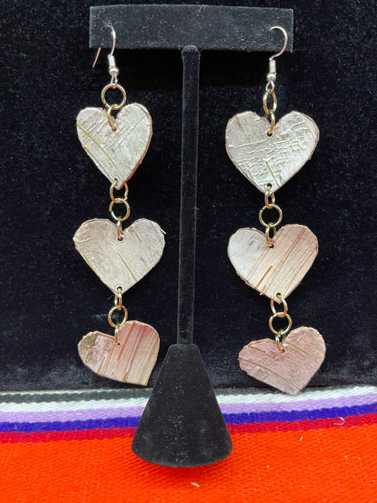 Wood Heart Shaped Earrings
