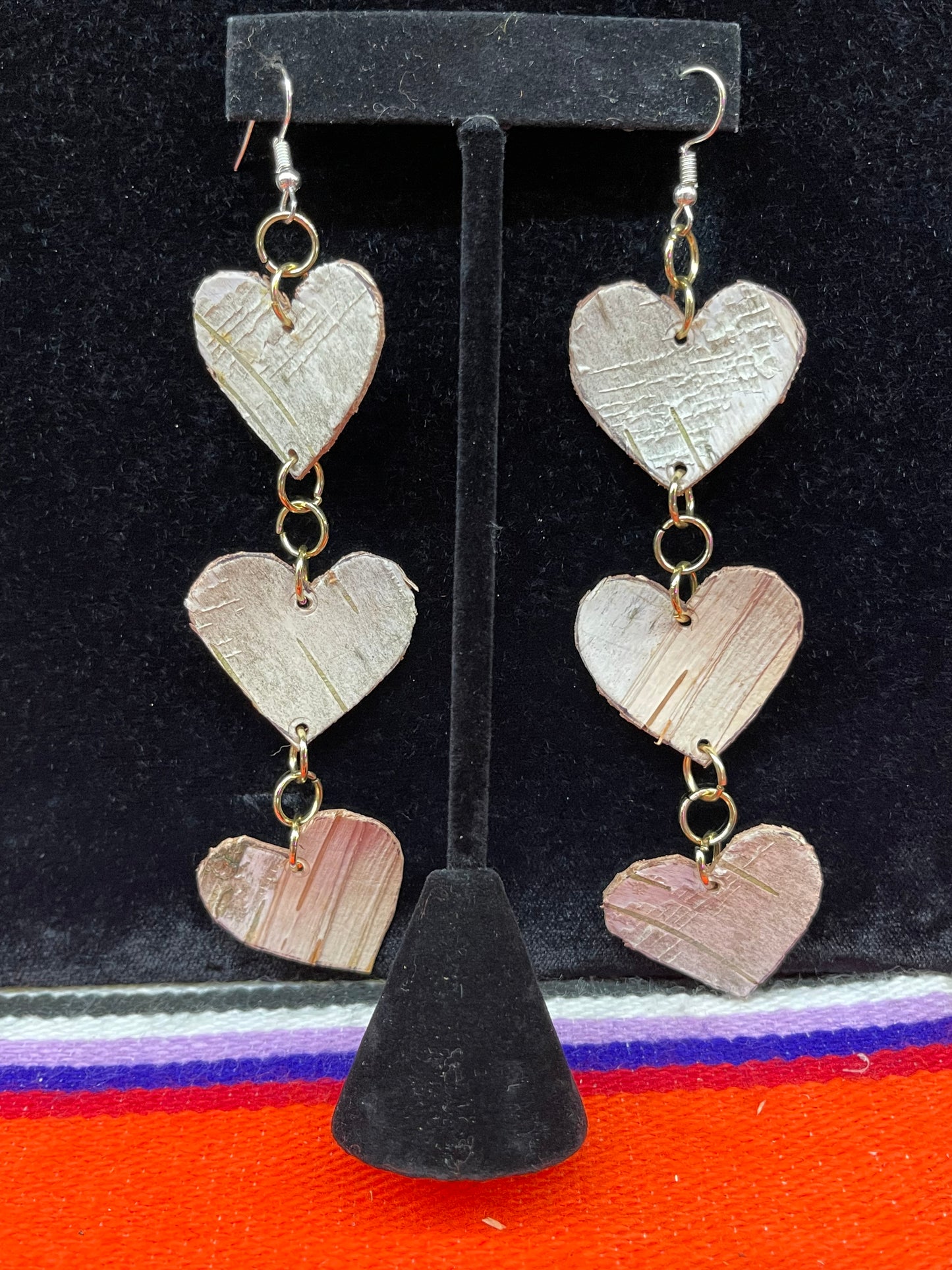 Wood Heart Shaped Earrings