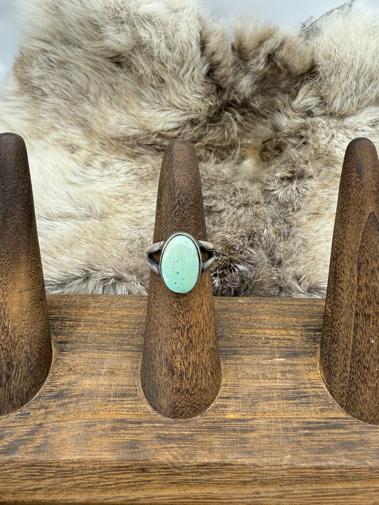 4.5 Oval Turquoise Ring by Donovan Skeet, Navajo