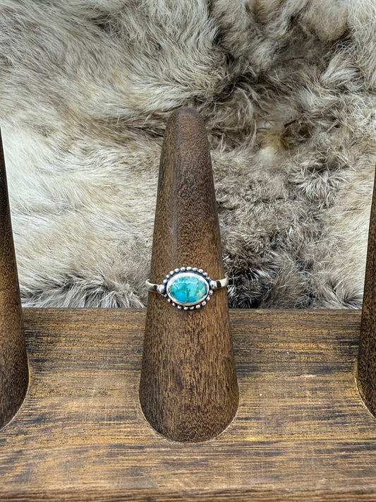 10.0 Single Stone Dainty Turquoise Ring