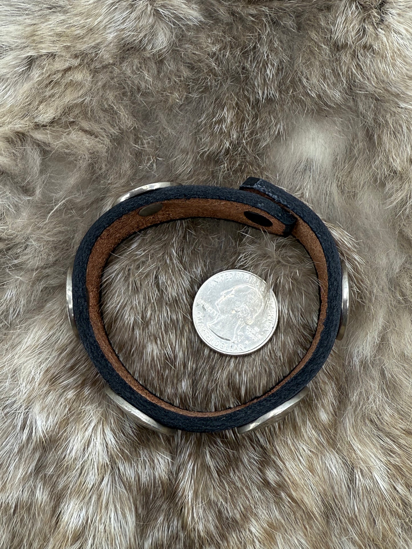 7 1/2" Buffalo Nickel Bracelet on Red Leather Snap Closure