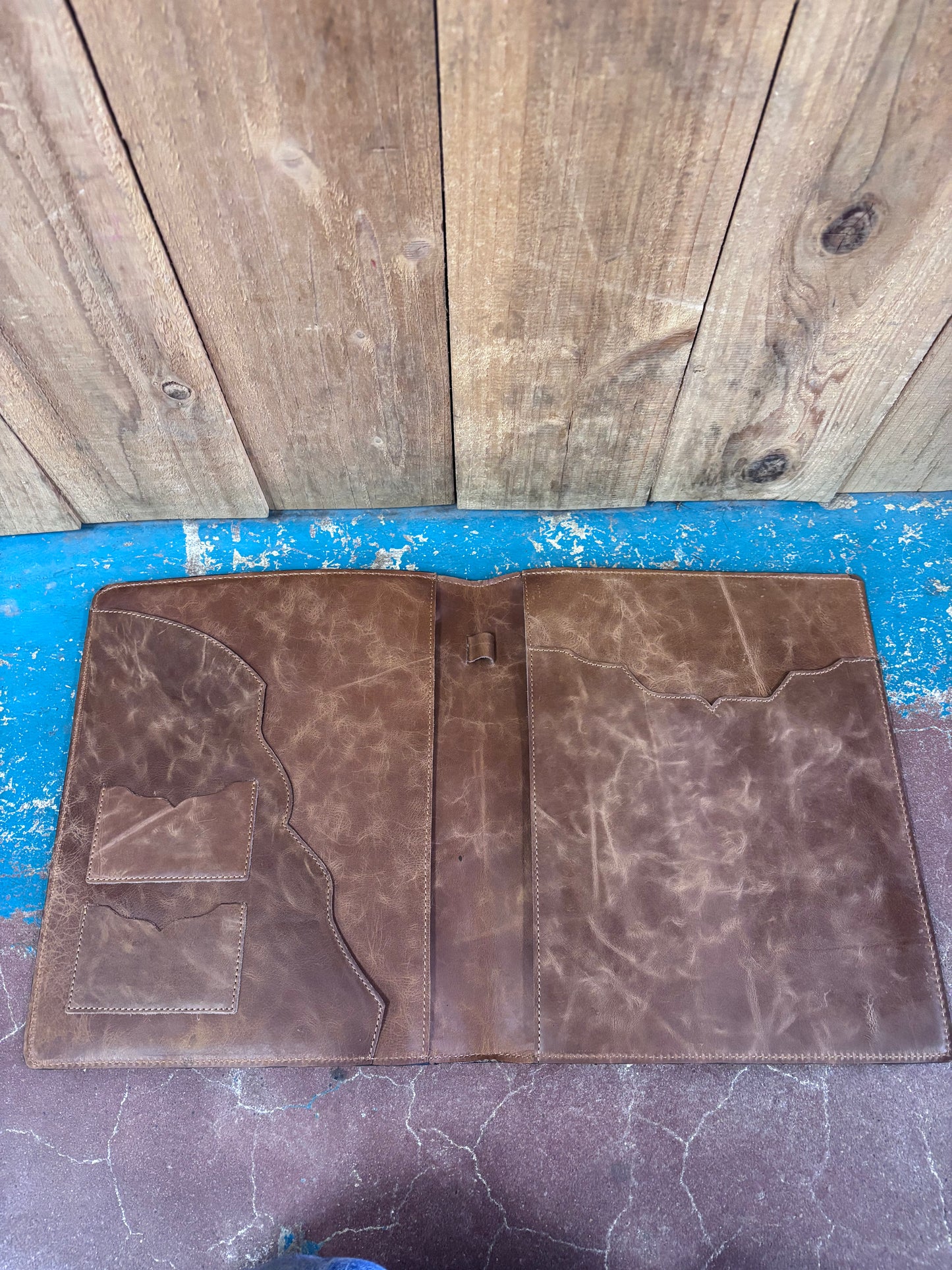 Brown Leather Tooled Portfolio