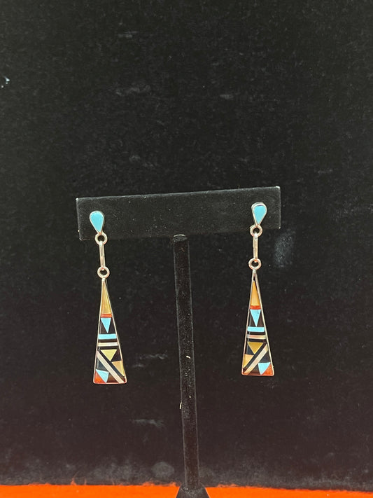 Inlaid Triangle Earrings