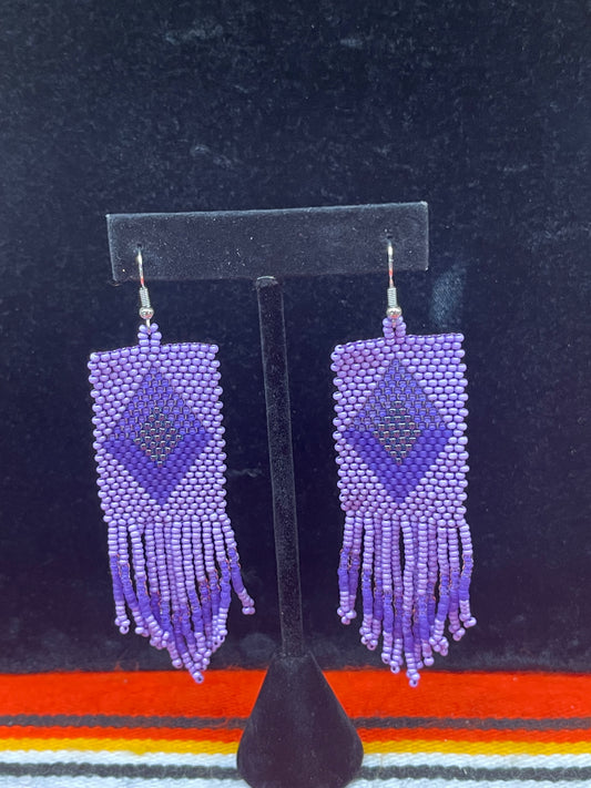 Purple Beaded Earrings