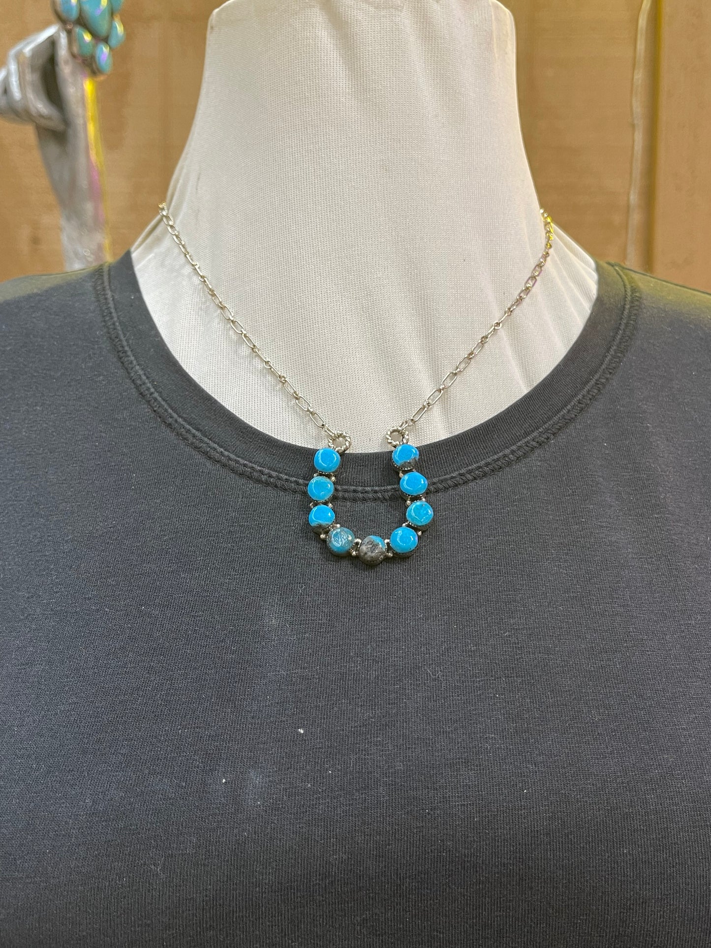 Turquoise Horseshoe Necklace