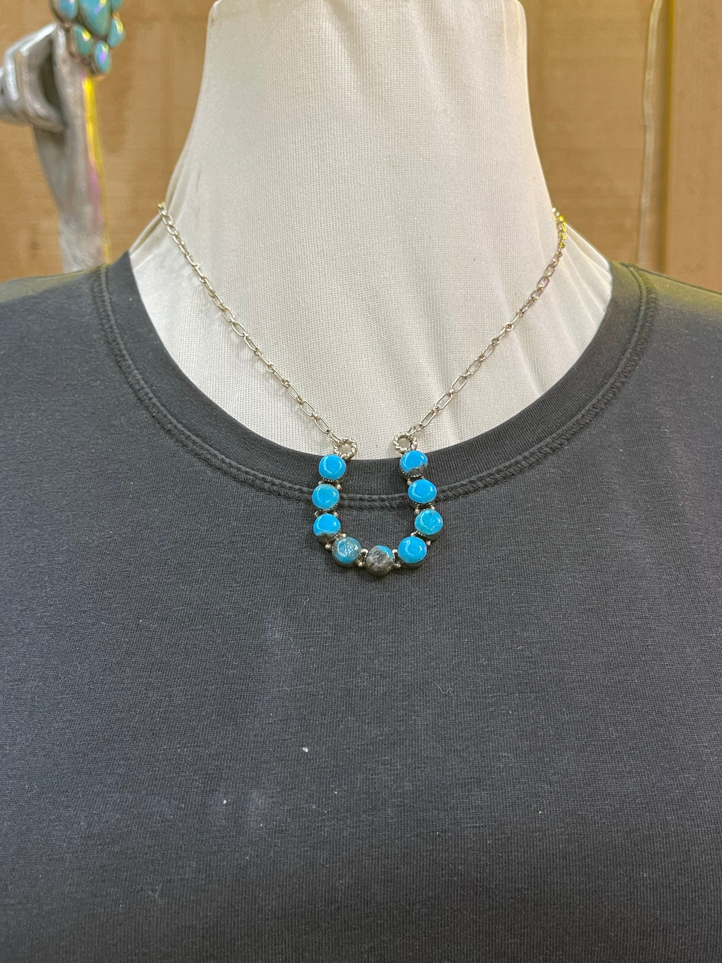 Turquoise Horseshoe Necklace