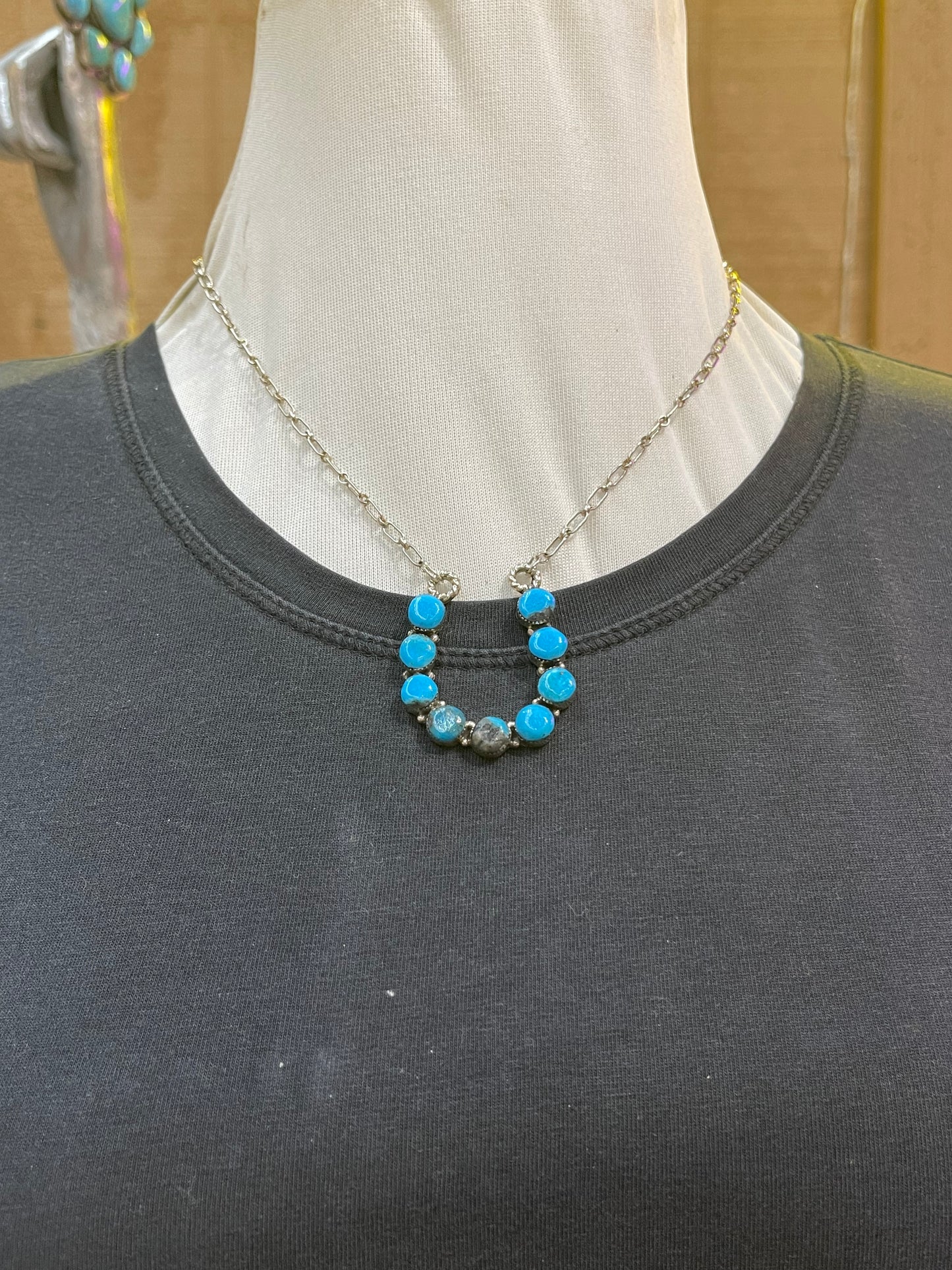 Turquoise Horseshoe Necklace